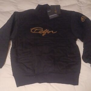 Moose Knuckles Black Quilted Top with Gold Detail